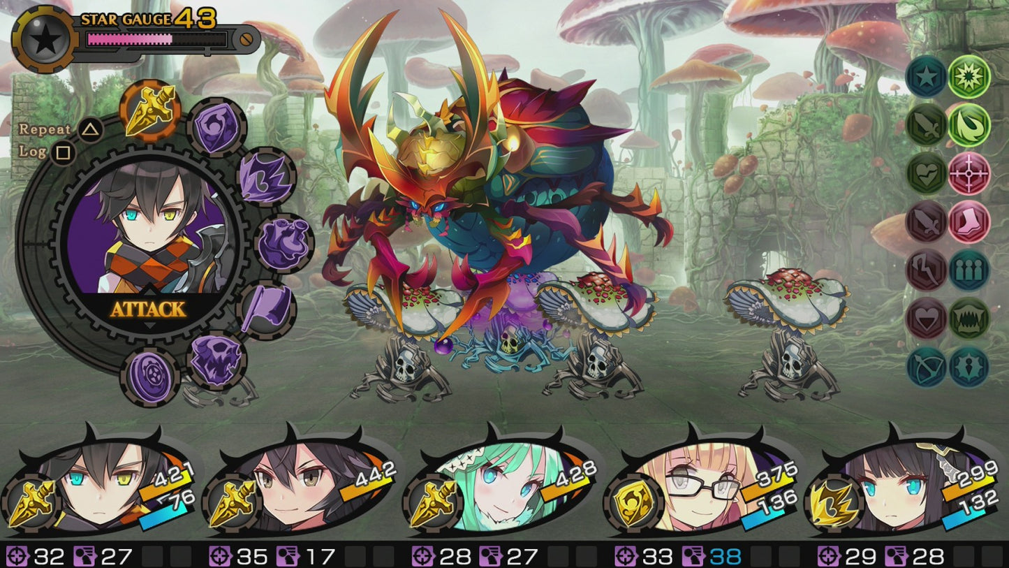 Demon Gaze PlayStation Vita video game, dungeon crawler RPG, dark fantasy adventure, turn-based gameplay, handheld console title gameplay screenshot