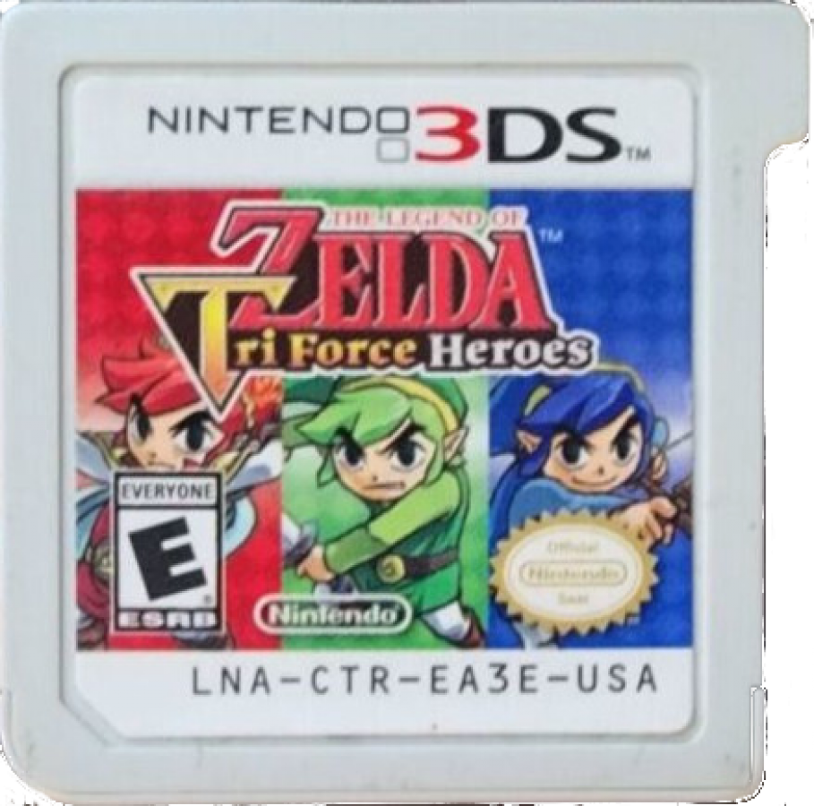 The Legend of Zelda: Tri Force Heroes cartridge for Nintendo 3DS (3DS) action-adventure video game