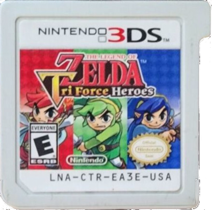 The Legend of Zelda: Tri Force Heroes cartridge for Nintendo 3DS (3DS) action-adventure video game