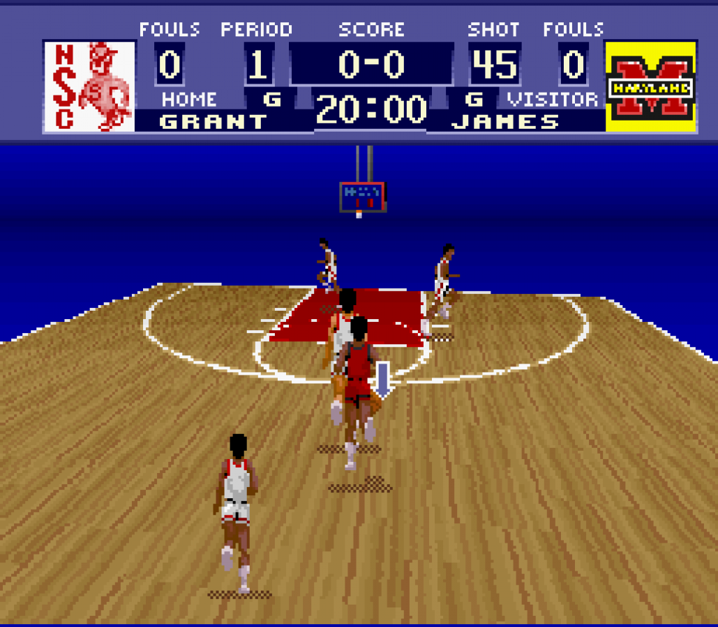 NCAA Basketball gameplay image for Super Nintendo Entertainment System SNES retro video game