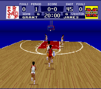 NCAA Basketball gameplay image for Super Nintendo Entertainment System SNES retro video game