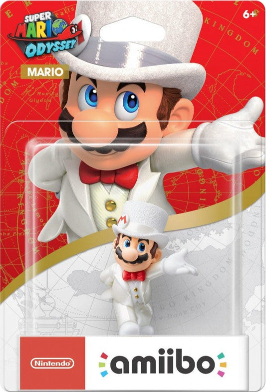 Mario Wedding amiibo Nintendo Switch for video game enthusiasts featuring collectible Nintendo character figure Super Mario Odyssey wedding outfit design compatible with select amiibo supported games unlocking in game features display worthy design and collectible gaming appeal box 
