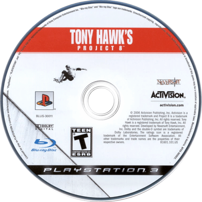 Tony Hawk's Project 8 disc for PlayStation 3 (PS3) video game