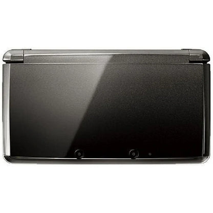 Nintendo 3DS Cosmo Black inspired design featuring sleek handheld gaming console aesthetic glossy black finish dual screen portable gameplay glasses free 3D technology iconic Nintendo hardware immersive gaming experience presentation top