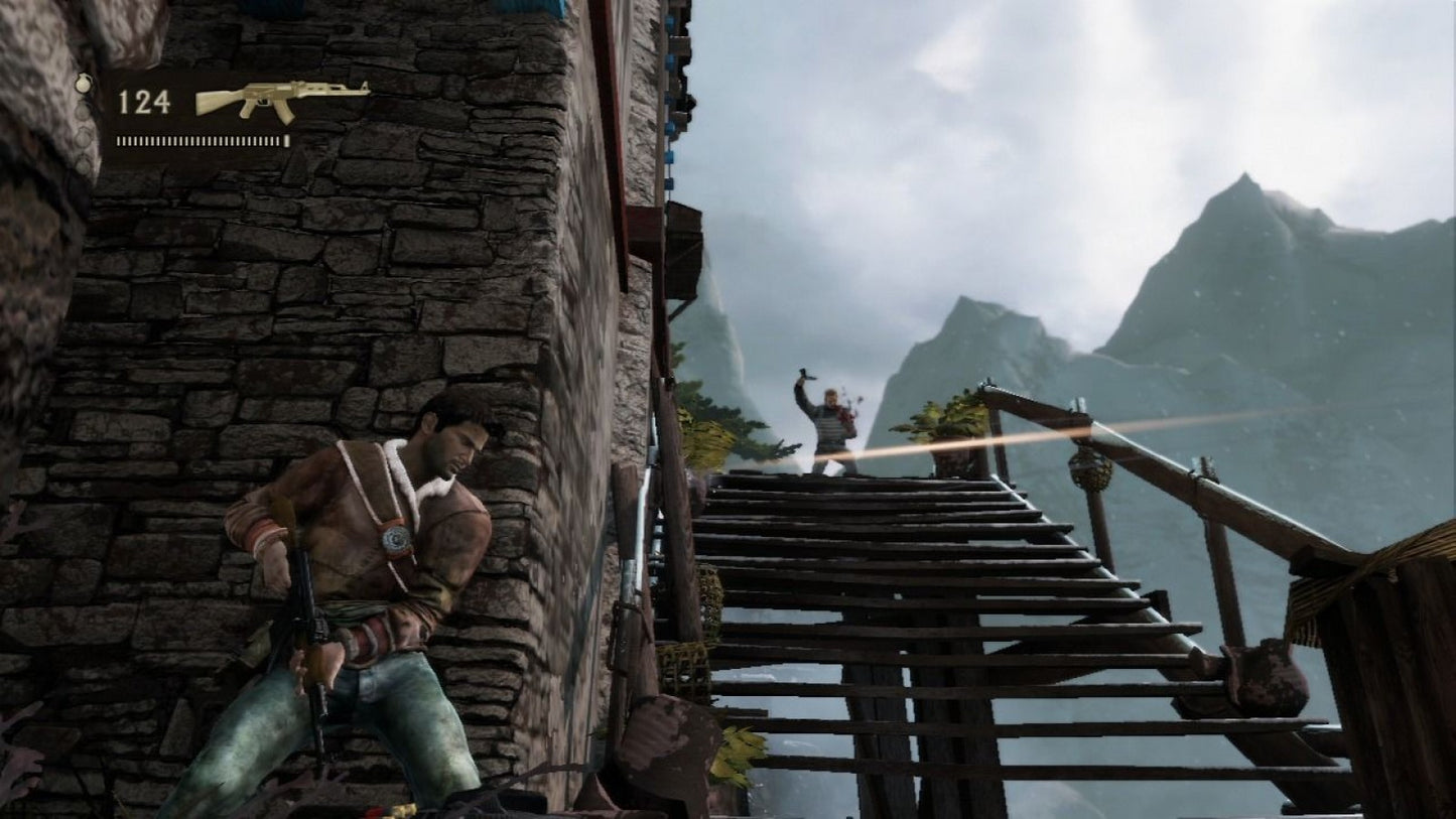 Uncharted Dual Pack PlayStation 3 PS3 for retro video game enthusiasts featuring action adventure gameplay cinematic treasure hunting thrilling platforming exploration third person combat puzzle solving epic storytelling including two classic Uncharted adventures and collectible gaming appeal gameplay  