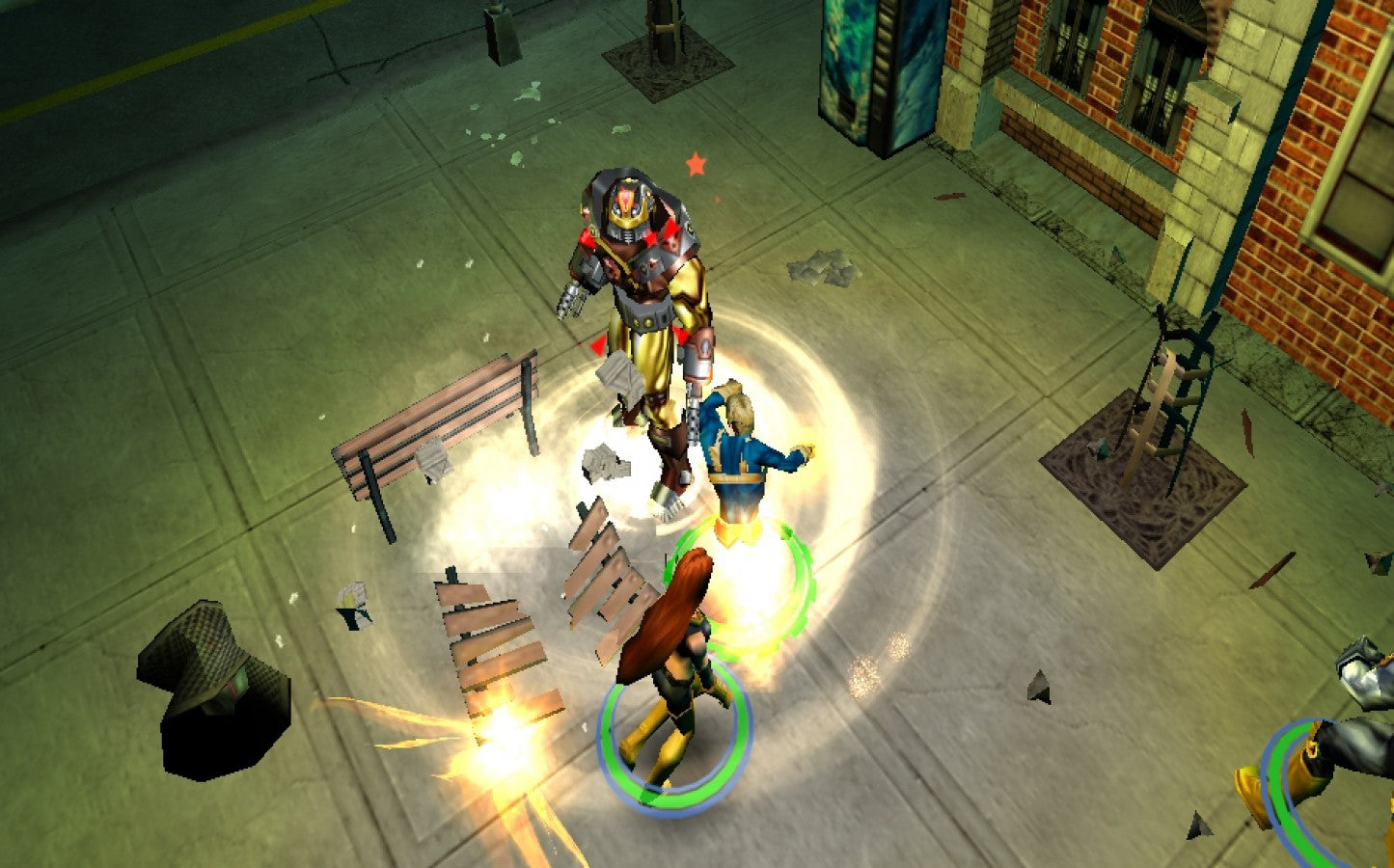 X-Men Legends II: Rise of Apocalypse for PlayStation Portable (PSP) at Gamers INC, featuring the epic action-RPG that unites the X-Men and the Brotherhood of Mutants against the ultimate threat of Apocalypse, allowing you to build a powerful four-player dream team from over 16 playable characters with customizable superpowers, deep RPG progression, and handheld-exclusive content for mutant mayhem on the go gameplay screenshot