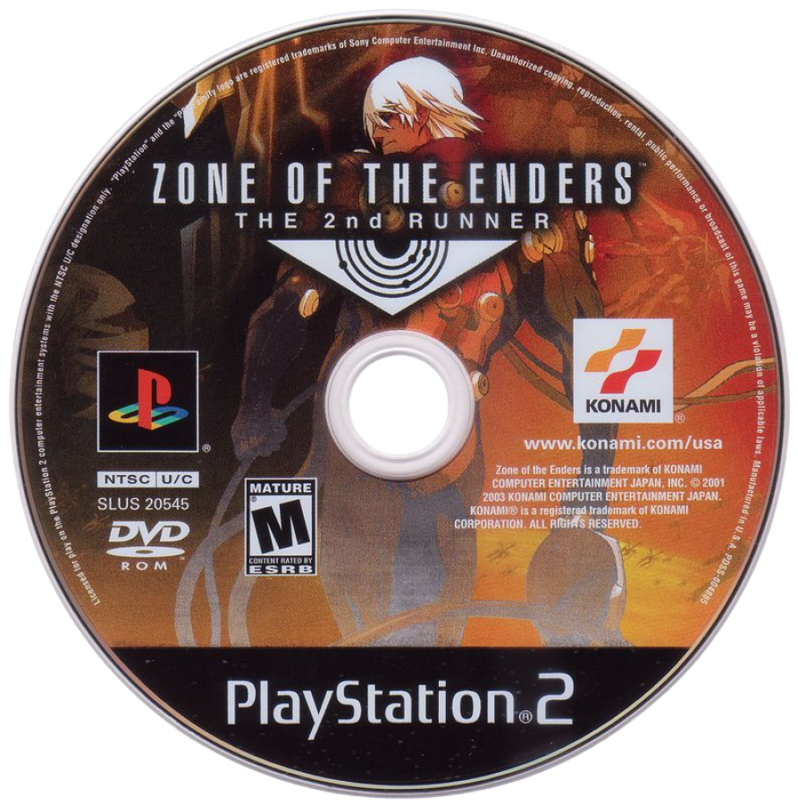 Zone of the Enders: The 2nd Runner – PlayStation 2 (PS2) video game disc, mecha action.