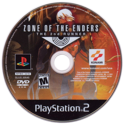 Zone of the Enders: The 2nd Runner – PlayStation 2 (PS2) video game disc, mecha action.