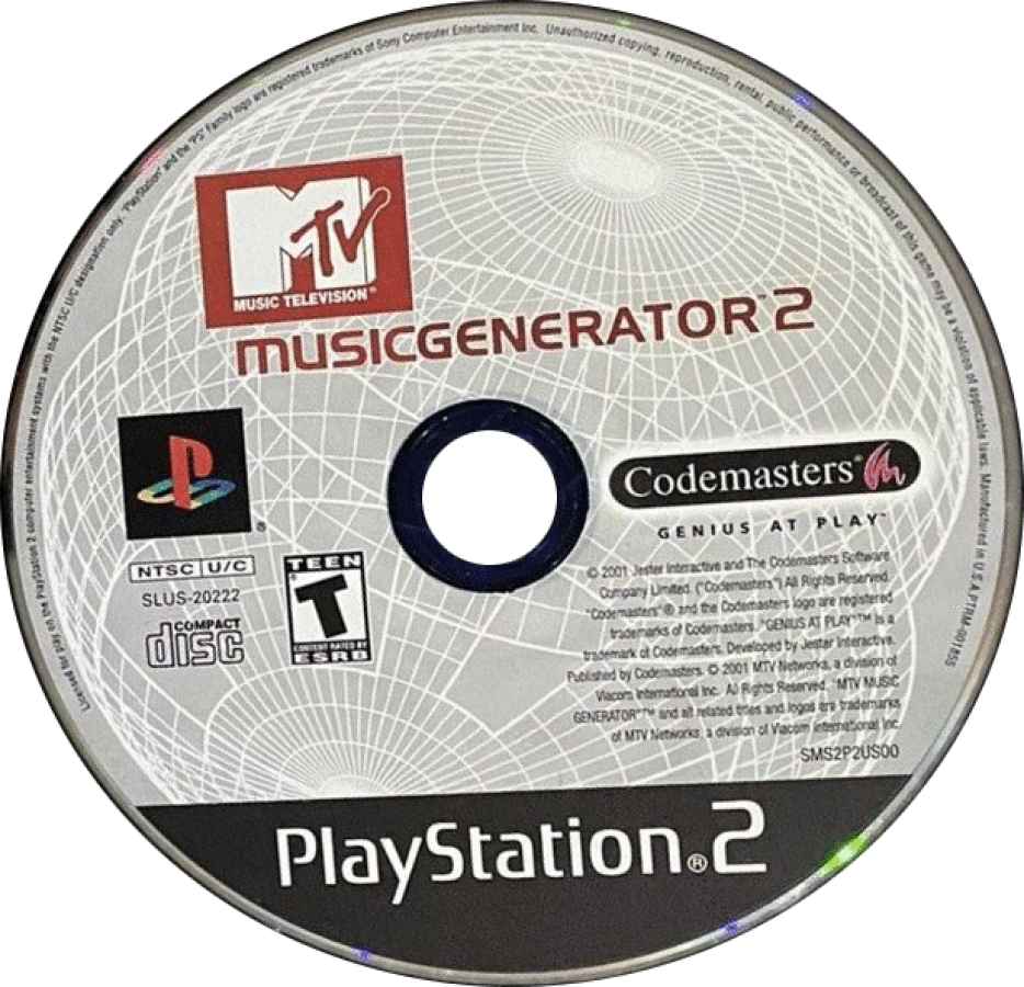 MTV Music Generator 2 – PlayStation 2 (PS2) music creation simulation video game disc