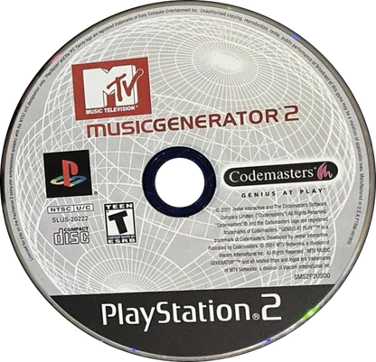 MTV Music Generator 2 – PlayStation 2 (PS2) music creation simulation video game disc