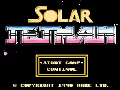 Solar Jetman Nintendo Entertainment System NES video game featuring space exploration gameplay planetary environments spacecraft navigation treasure hunting gravity based movement challenging caves and classic 8 bit action adventure retro video game collection collectible gaming appeal gameplay