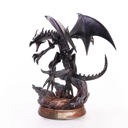 Red Eyes Black Dragon 13 inch statue Black Variant by First 4 Figures detailed Yu‑Gi‑Oh! collectible featuring fierce dragon pose dark metallic finish and premium display quality celebrating the iconic trading card game franchise front angle view