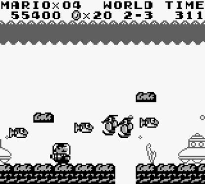 Super Mario Land Game Boy handheld platformer Mario rescuing Princess Daisy from Tatanga across Sarasaland worlds gameplay