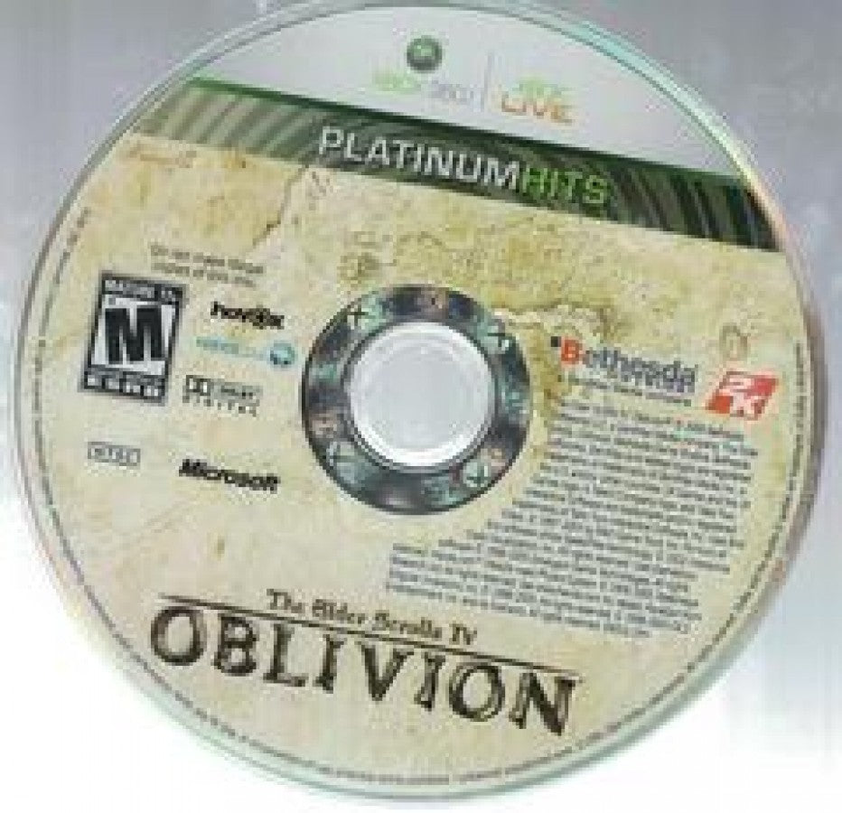 The Elder Scrolls IV: Oblivion [Platinum Hits] disc for Xbox 360 (X360) fantasy role-playing video game
