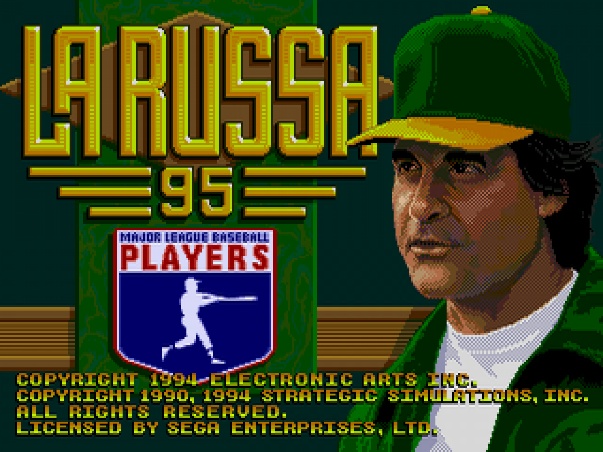 La Russa Baseball 95 title screen for Sega Genesis (GEN) video game