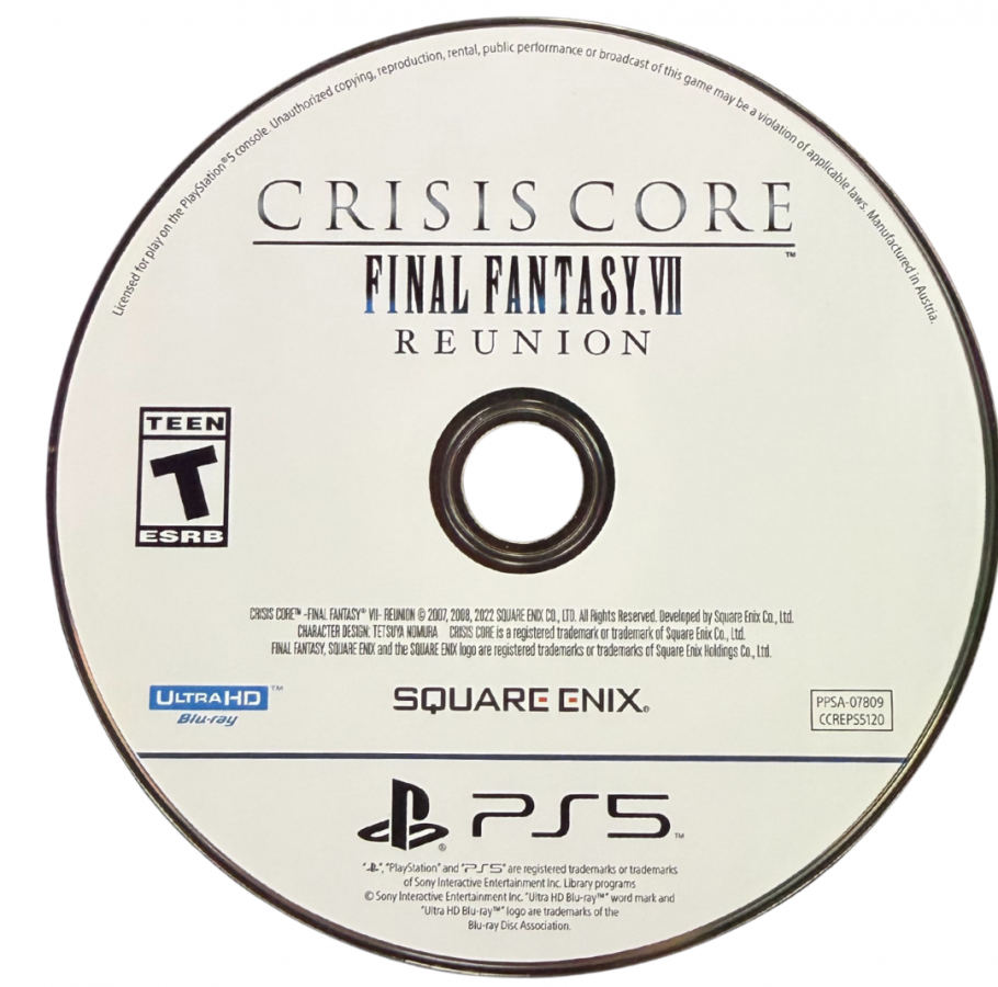 Crisis Core: Final Fantasy VII Reunion disc for PlayStation 5 (PS5) action RPG video game