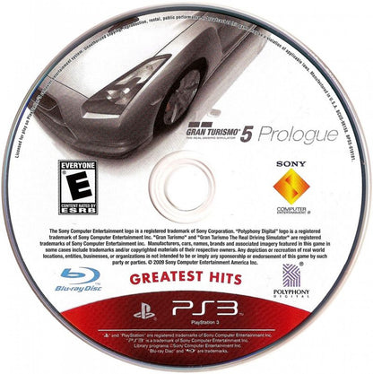 Grand Turismo 5 Proogue for PlayStation 3 featuring intense racing gameplay with high end race cars with variable vehicle customizability disc