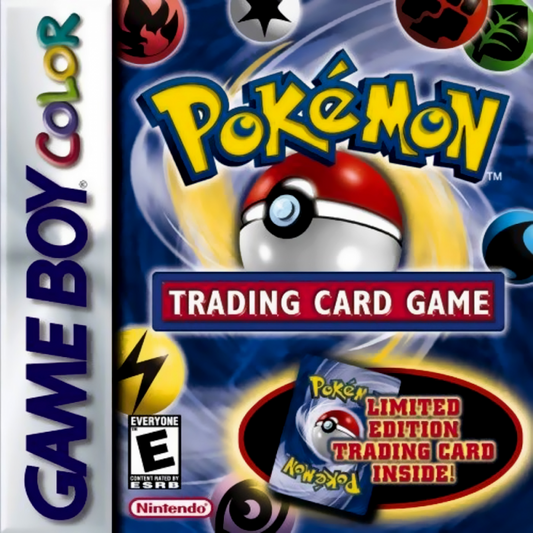 Pokemon Trading Card Game Game Boy Color GBC handheld strategy video game collectible card battling based on the physical card game front cover