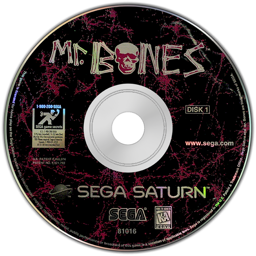 Mr Bones Sega Saturn action adventure rhythm game quirky animated skeleton protagonist side scrolling combat music based gameplay hand drawn animation surreal humor Sega experimental classic retro gaming Sega Saturn software video game title disc 