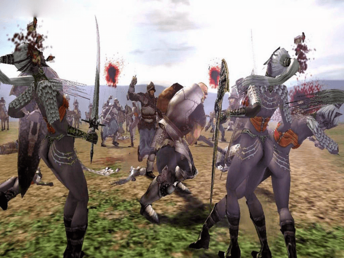 Kingdom Under Fire Heroes Xbox video game, real-time strategy and action RPG hybrid, large-scale fantasy battles, classic console title gameplay screenshot