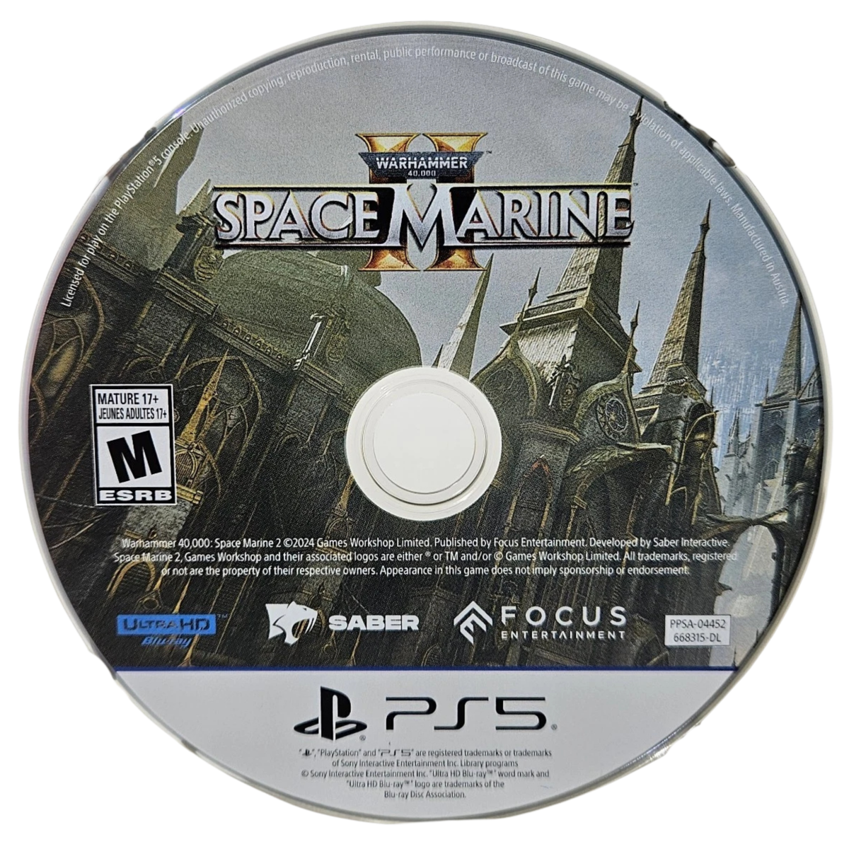 Warhammer 40,000: Space Marine 2 [Gold Edition] for PlayStation 5 (PS5) at Gamers INC, featuring the ultimate visceral action experience with the Season Pass and 4-day early access, allowing you to embody the superhuman skill and brutality of a Space Marine as you purge relentless Tyranid swarms across the galaxy in spectacular 4K combat disc