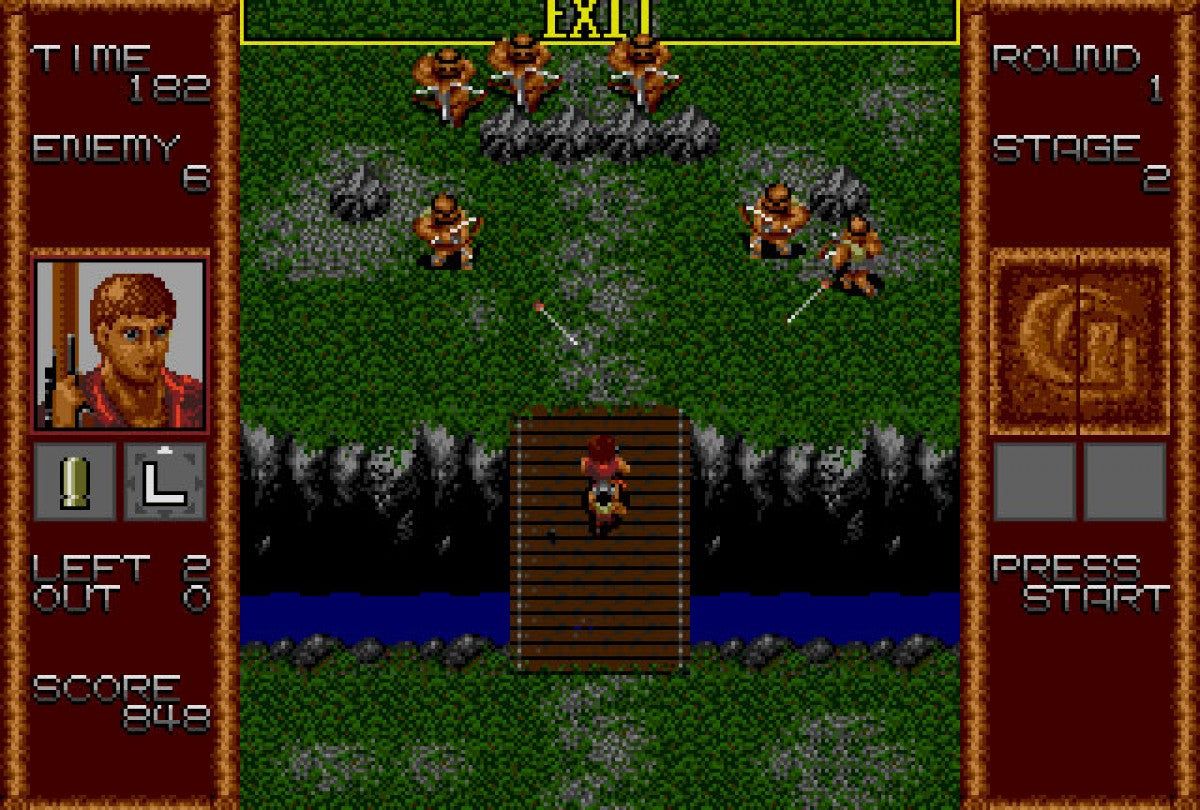 Gain Ground Sega Genesis GEN for retro video game enthusiasts featuring tactical action gameplay strategic character switching arcade style combat maze based levels cooperative multiplayer challenges unique playable heroes and collectible gaming appeal gameplay 