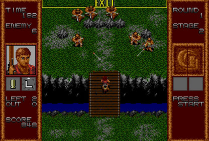Gain Ground Sega Genesis GEN for retro video game enthusiasts featuring tactical action gameplay strategic character switching arcade style combat maze based levels cooperative multiplayer challenges unique playable heroes and collectible gaming appeal gameplay 