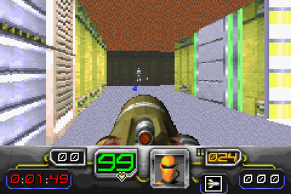 Dark Arena Game Boy Advance GBA video game featuring first person shooter gameplay futuristic arena combat weapon battles enemy encounters action packed missions sci fi environments and classic handheld gaming retro video game collection collectible gaming appeal gameplay