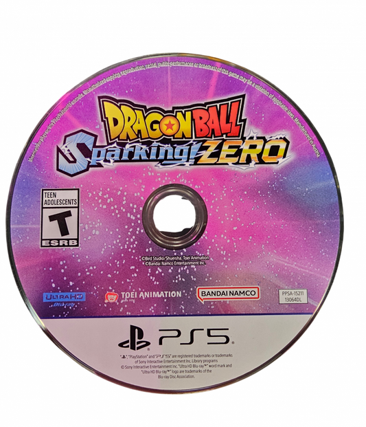 Dragon Ball Sparking! ZERO PlayStation 5 PS5 fighting video game featuring Goku Vegeta Gohan Frieza Broly and other Dragon Ball characters explosive 3D arena battles powerful transformations energy attacks fast-paced combat story mode multiplayer matches and immersive Dragon Ball gameplay collectible gaming appeal disc