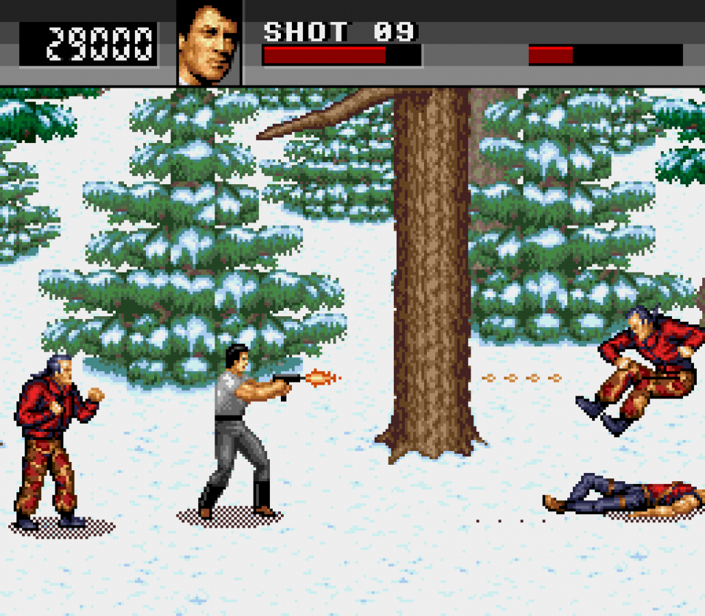 Cliffhanger Sega CD action platformer movie tie in based on Sylvester Stallone film mountain climbing combat survival missions side scrolling gameplay rock climbing hazards fighting enemies cinematic presentation retro gaming Sega CD software video game title gameplay