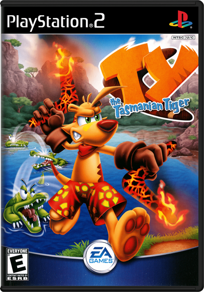 Ty the Tasmanian Tiger – PlayStation 2 (PS2) cover art for the video game, 3D platformer genre