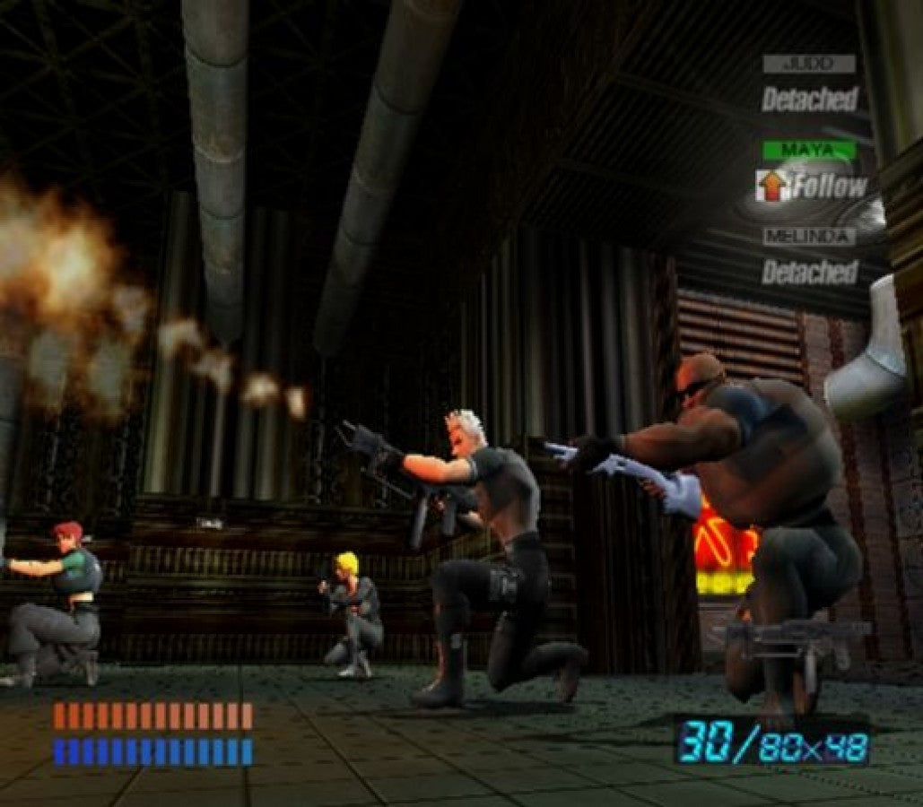 X-Squad – PlayStation 2 (PS2) video game gameplay, tactical shooter.