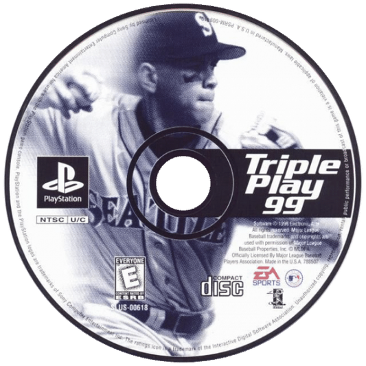 Triple Play 99 disc for PlayStation 1 (PS1) baseball sports video game