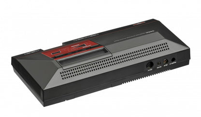 Sega Master System console inspired design featuring classic 8 bit gaming hardware aesthetic vintage Sega home entertainment system iconic cartridge based gameplay retro gaming history nostalgic console presentation console back