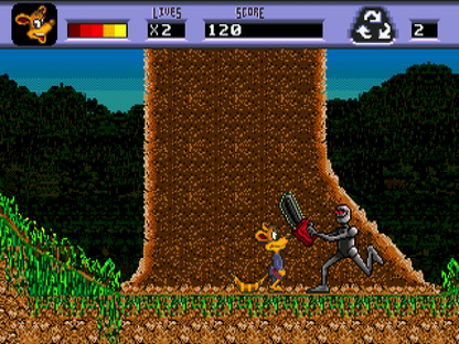 Awesome Possum... Kicks Dr. Machino's Butt gameplay for Sega Genesis (GEN) video game