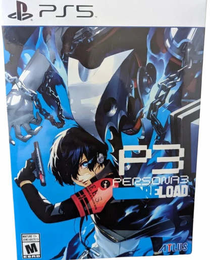 Persona 3 Reload Aigis Edition PlayStation 5 PS5 for video game enthusiasts featuring Japanese role playing gameplay turn based combat social simulation dungeon exploration character progression premium collector edition content and collectible gaming appeal box front 