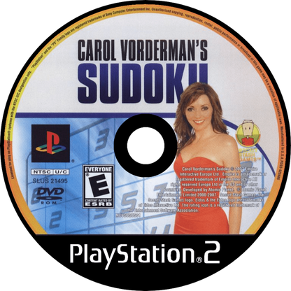 Carol Vorderman’s Sudoku for PlayStation 2 with number puzzle and brain-training theme disc