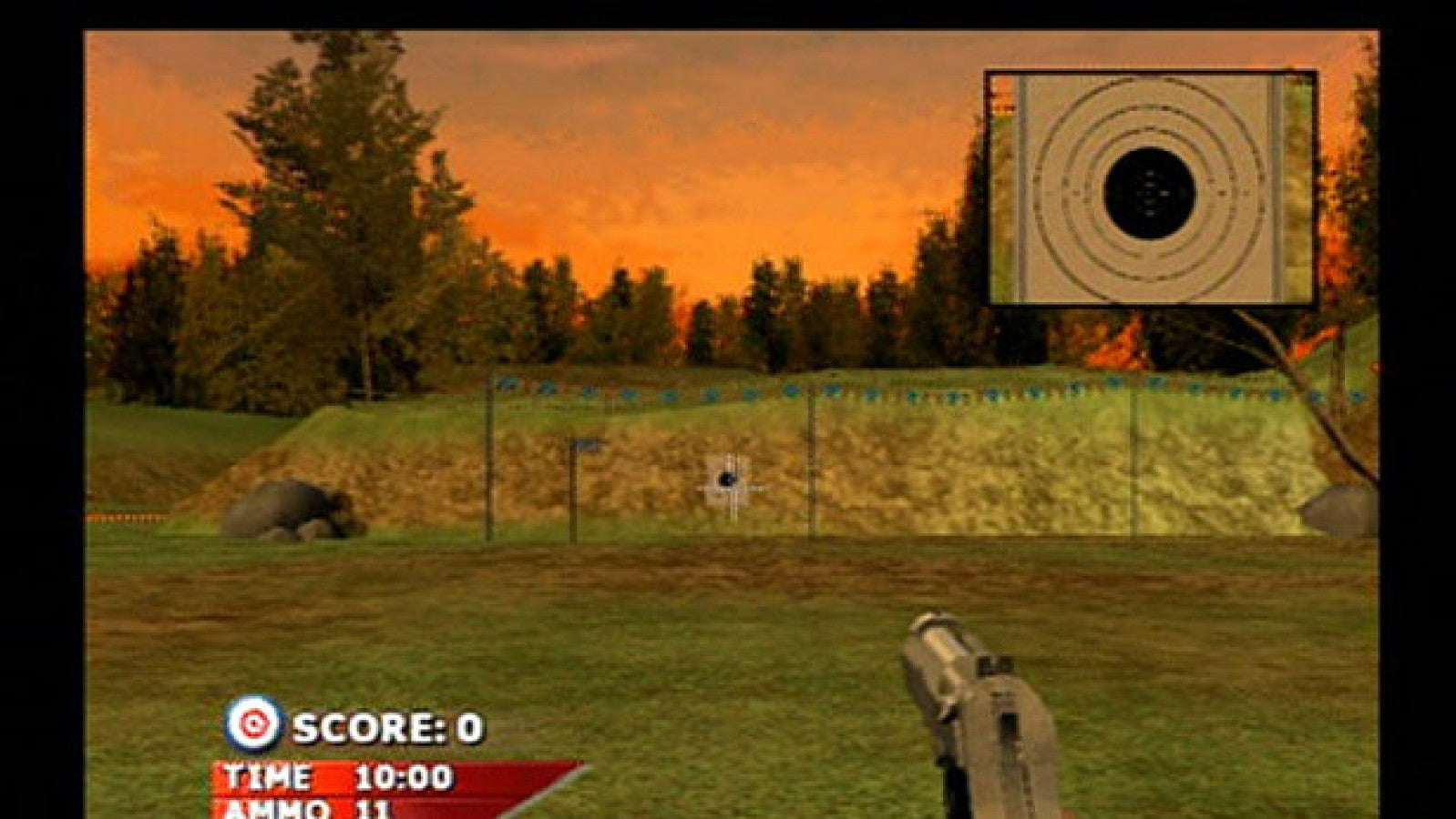 NRA Gun Club – PlayStation 2 (PS2) video game gameplay, first-person shooting sports simulation game.