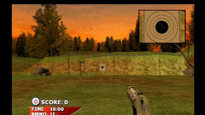 NRA Gun Club – PlayStation 2 (PS2) video game gameplay, first-person shooting sports simulation game.