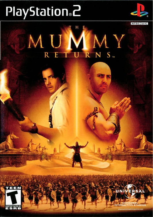 The Mummy Returns PS2 Sony PlayStation 2 action adventure game movie tie in third person combat platforming exploration ancient Egypt enemies puzzles hack and slash gameplay Universal Interactive retro gaming PlayStation 2 software video game title cover art