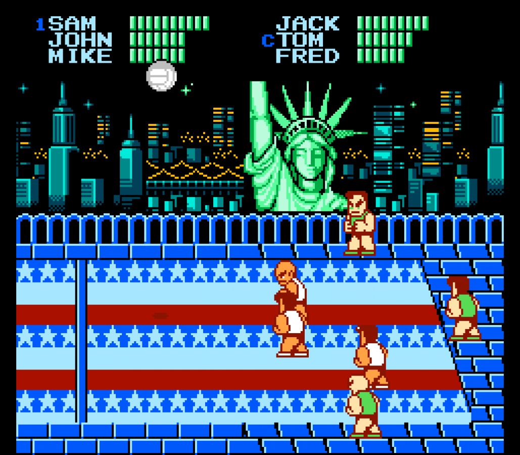 Super Dodgeball Nintendo Entertainment System NES sports video game featuring fast-paced dodgeball matches team-based competition powerful throws special moves international teams challenging opponents and classic Nintendo Entertainment System NES gameplay collectible retro gaming appeal gameplay