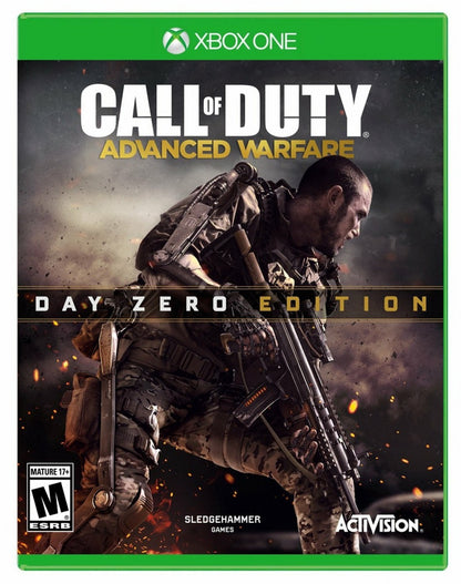 Call of Duty Advanced Warfare Day Zero Edition Xbox One game featuring futuristic first person shooter combat, advanced exosuit mechanics, and bonus Day Zero content front cover art 