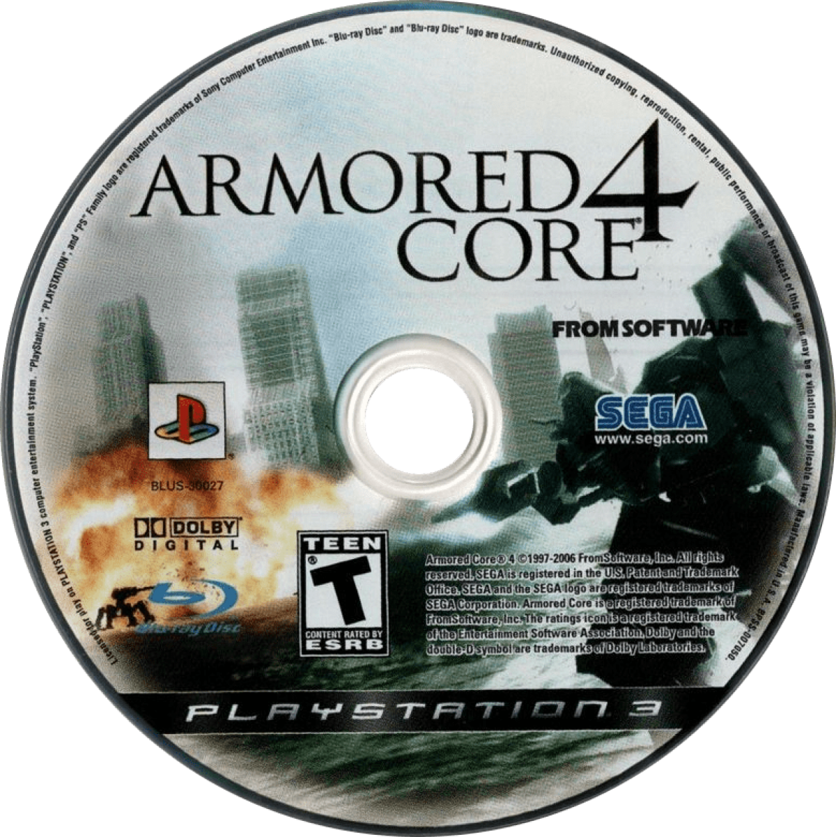 Armored Core 4 PlayStation 3 PS3 for retro video game enthusiasts featuring futuristic mech combat gameplay high speed armored warfare customizable mechs intense mission based action strategic battles sci fi environments and collectible gaming appeal disc