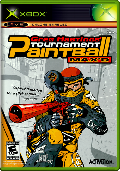 Greg Hastings Tournament Paintball Max’d for Xbox XBOX cover art sports paintball shooter