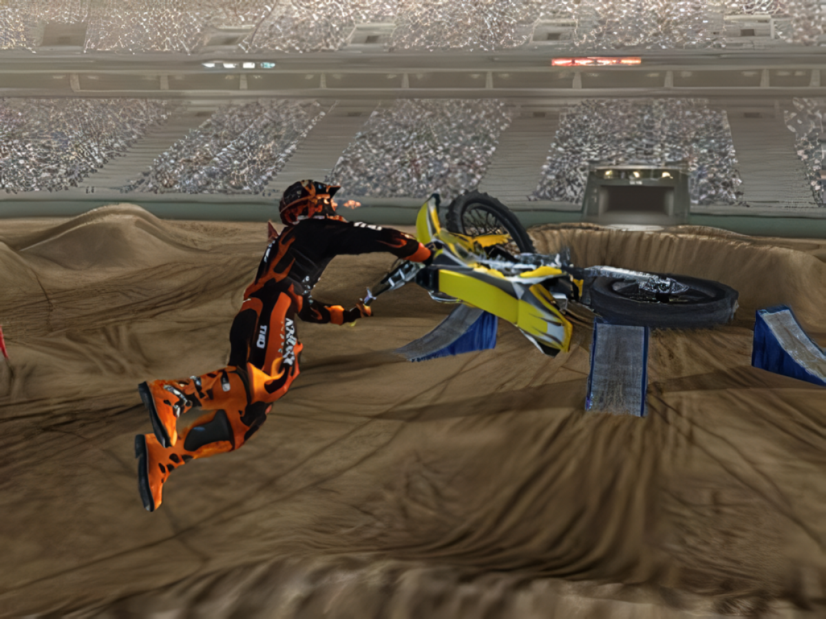 MX vs ATV Untamed Platinum Hits Xbox 360 off-road racing video game X-Cross tournament bringing together eight racing series monster trucks trophy trucks ORV sport vehicles professional riders Ricky Carmichael Chad Reed Rhythm Racing physics engine power slides whips scrubs massive outdoor environments customization online multiplayer competition gameplay screenshot