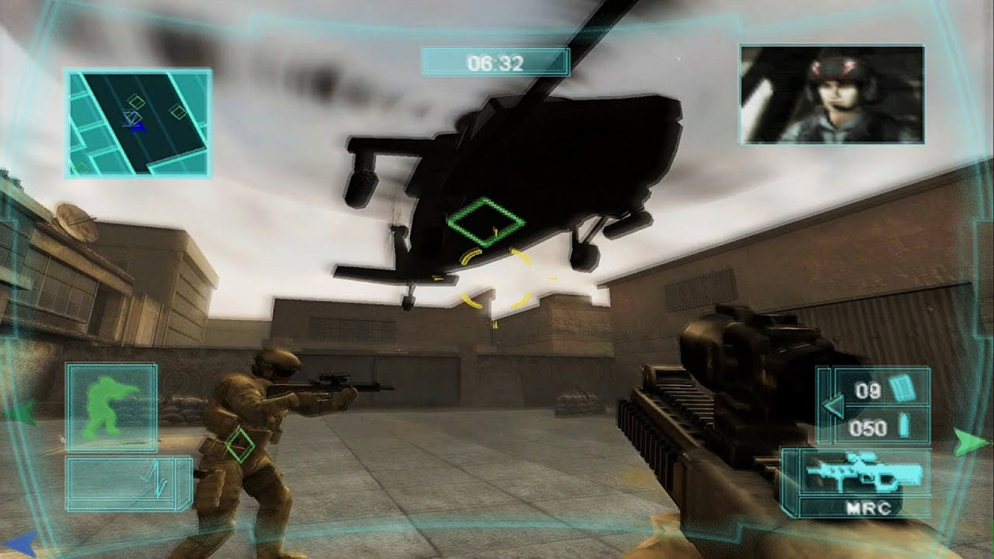 Tom Clancy's Ghost Recon: Advanced Warfighter for PlayStation 2 (PS2) featuring tactical third person shooting with squad commands and modern military gear in an urban combat campaign; plan your approach issue orders and complete objectives with Ghost Recon style realism on PS2 gameplay screenshot