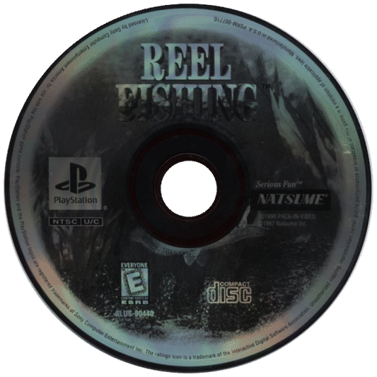 Reel Fishing disc for PlayStation 1 (PS1) fishing simulation video game