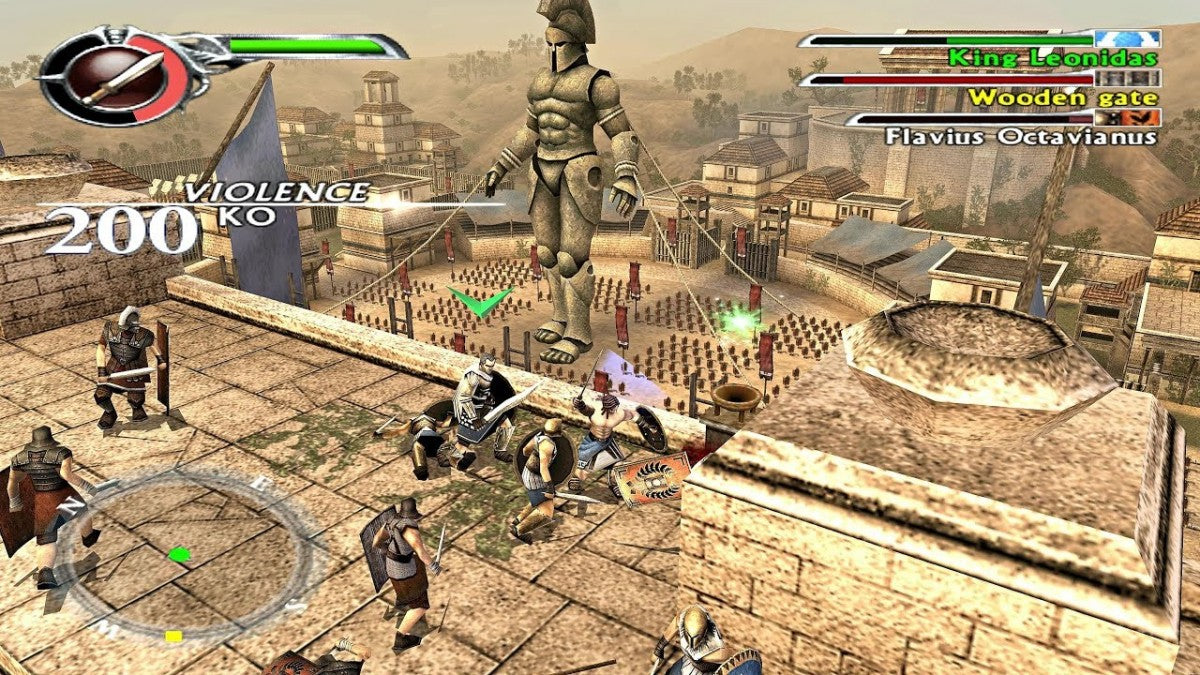 Spartan Total Warrior GameCube game featuring large-scale hack-and-slash combat and ancient warfare action gameplay screenshot