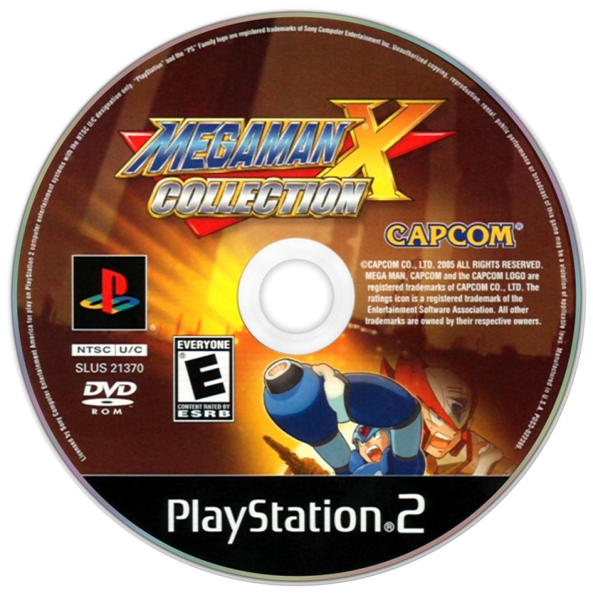 Mega Man X Collection disc art for PlayStation 2 (PS2) video game