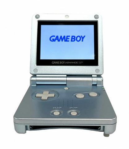 Nintendo Game Boy Advance SP AGS-101 Pearl Blue handheld console  open 